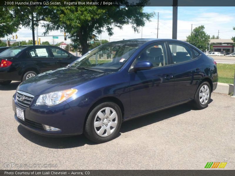 Regatta Blue Metallic / Beige 2008 Hyundai Elantra GLS Sedan