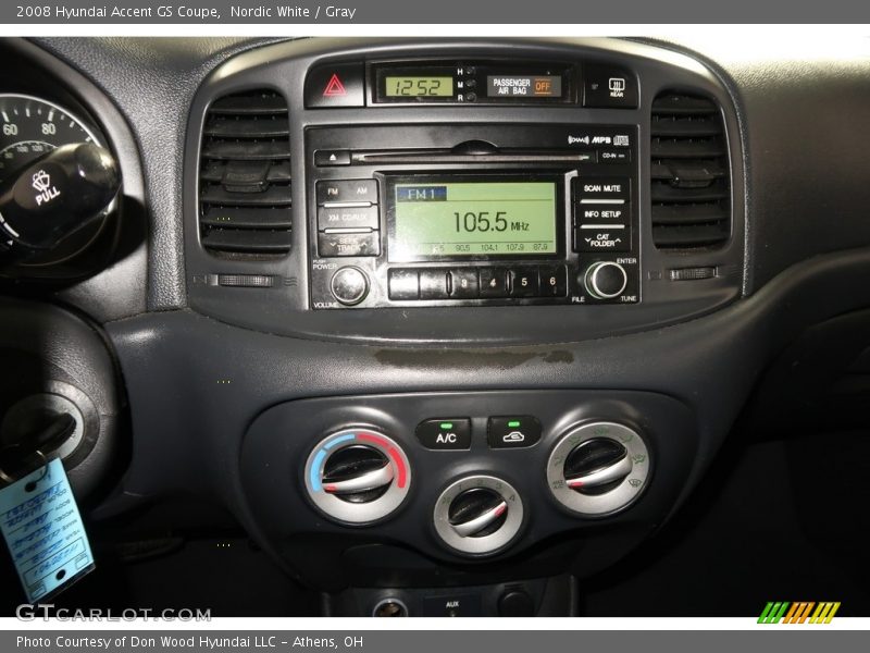 Nordic White / Gray 2008 Hyundai Accent GS Coupe