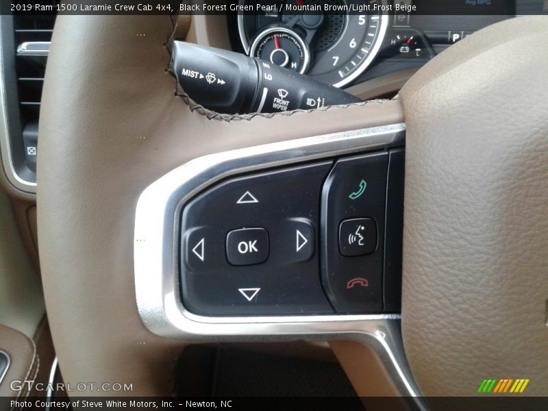 Black Forest Green Pearl / Mountain Brown/Light Frost Beige 2019 Ram 1500 Laramie Crew Cab 4x4