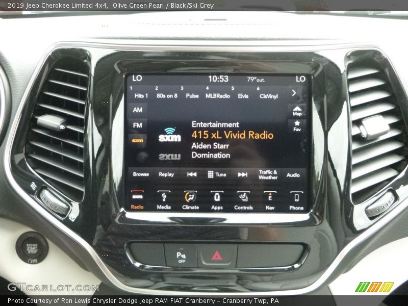 Olive Green Pearl / Black/Ski Grey 2019 Jeep Cherokee Limited 4x4