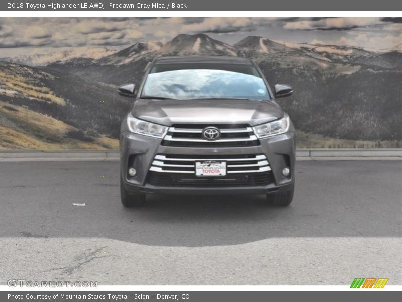 Predawn Gray Mica / Black 2018 Toyota Highlander LE AWD