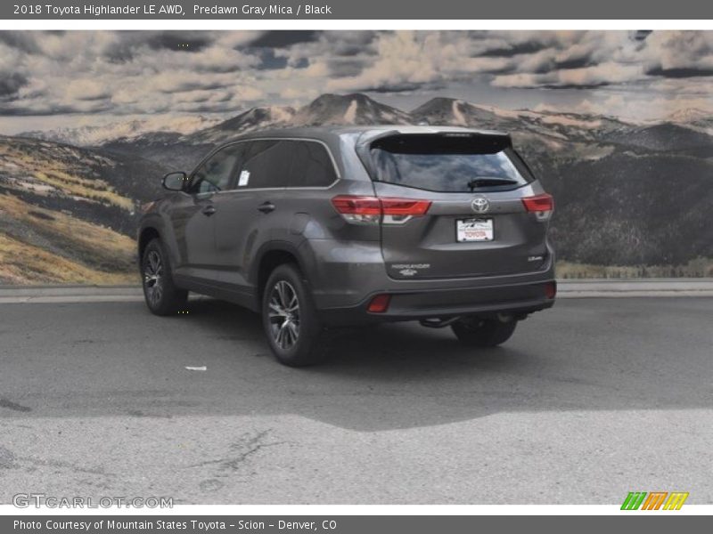 Predawn Gray Mica / Black 2018 Toyota Highlander LE AWD