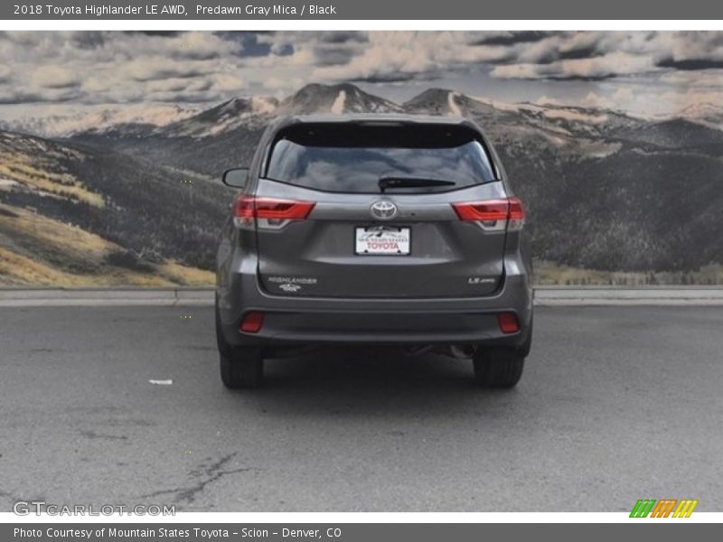 Predawn Gray Mica / Black 2018 Toyota Highlander LE AWD