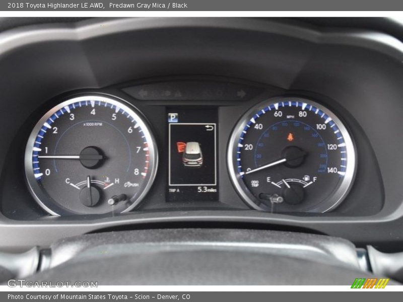 Predawn Gray Mica / Black 2018 Toyota Highlander LE AWD