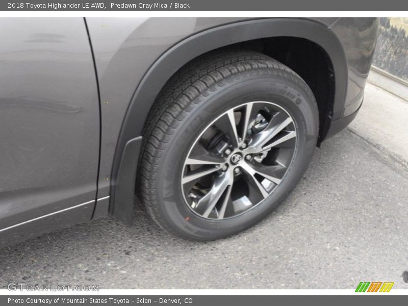 Predawn Gray Mica / Black 2018 Toyota Highlander LE AWD