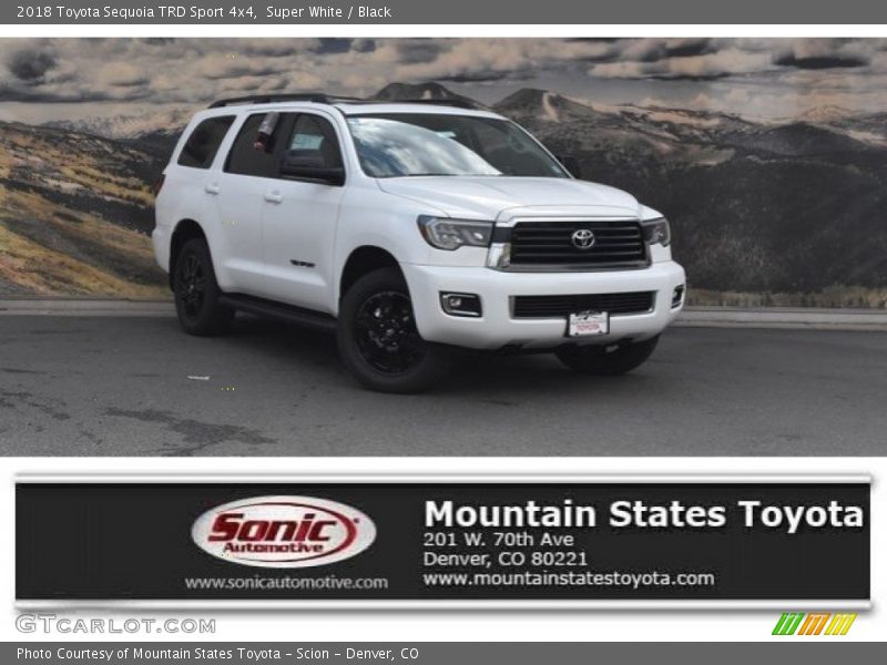 Super White / Black 2018 Toyota Sequoia TRD Sport 4x4