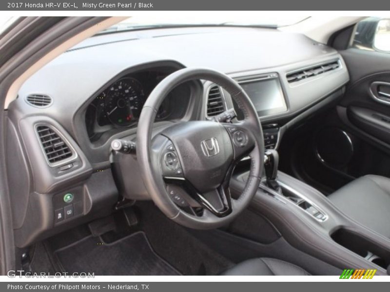 Misty Green Pearl / Black 2017 Honda HR-V EX-L
