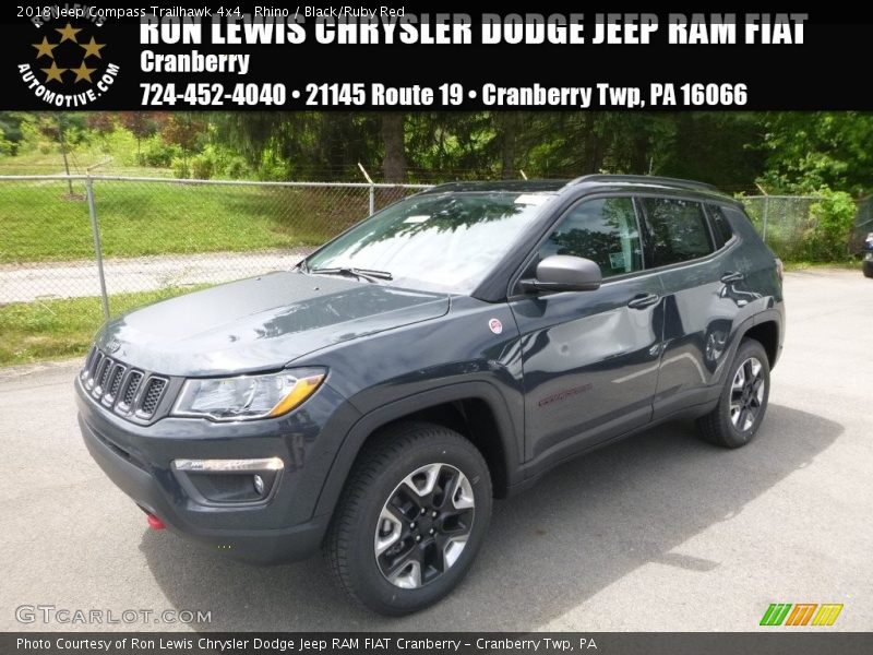 Rhino / Black/Ruby Red 2018 Jeep Compass Trailhawk 4x4