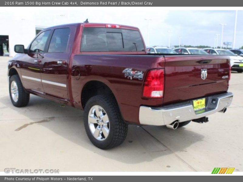 Delmonico Red Pearl / Black/Diesel Gray 2016 Ram 1500 Big Horn Crew Cab 4x4