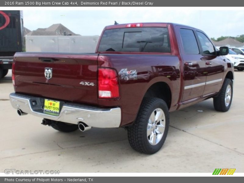 Delmonico Red Pearl / Black/Diesel Gray 2016 Ram 1500 Big Horn Crew Cab 4x4
