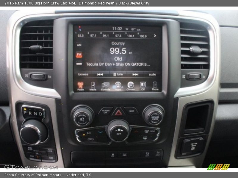 Delmonico Red Pearl / Black/Diesel Gray 2016 Ram 1500 Big Horn Crew Cab 4x4