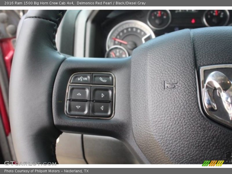 Delmonico Red Pearl / Black/Diesel Gray 2016 Ram 1500 Big Horn Crew Cab 4x4