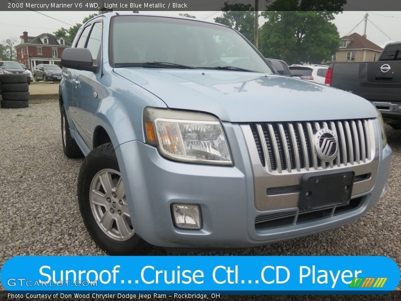 Light Ice Blue Metallic / Black 2008 Mercury Mariner V6 4WD