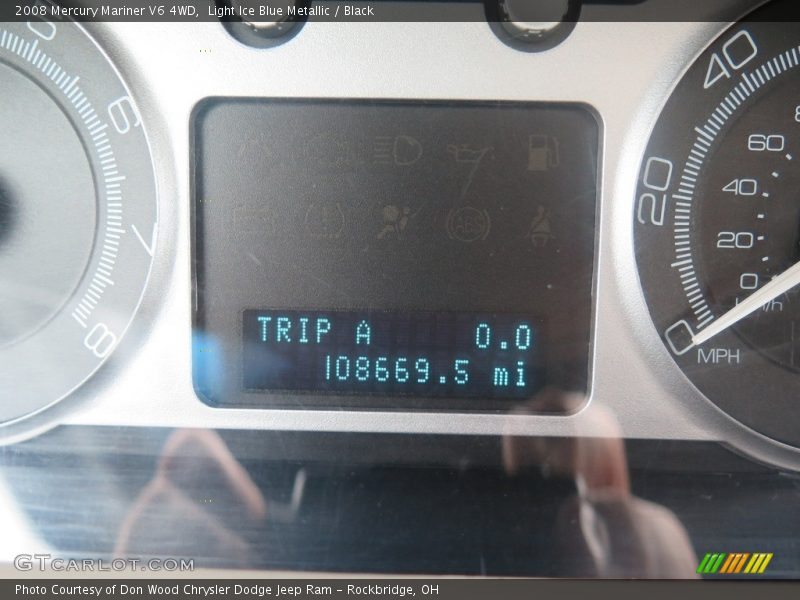 Light Ice Blue Metallic / Black 2008 Mercury Mariner V6 4WD