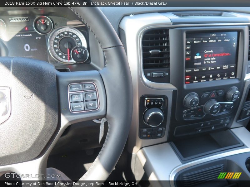 Brilliant Black Crystal Pearl / Black/Diesel Gray 2018 Ram 1500 Big Horn Crew Cab 4x4