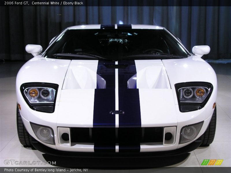 2006 Ford GT, Centennial White/Sonic Blue  / Ebony Black Leather, Front - 2006 Ford GT 
