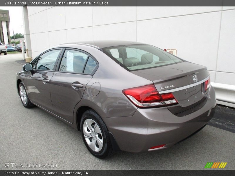 Urban Titanium Metallic / Beige 2015 Honda Civic LX Sedan