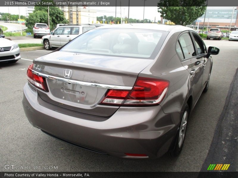 Urban Titanium Metallic / Beige 2015 Honda Civic LX Sedan