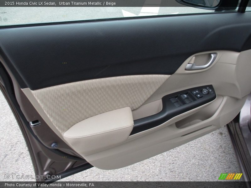 Urban Titanium Metallic / Beige 2015 Honda Civic LX Sedan