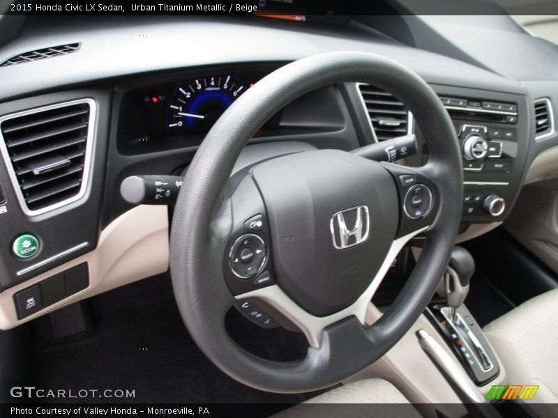 Urban Titanium Metallic / Beige 2015 Honda Civic LX Sedan