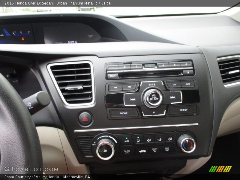 Urban Titanium Metallic / Beige 2015 Honda Civic LX Sedan