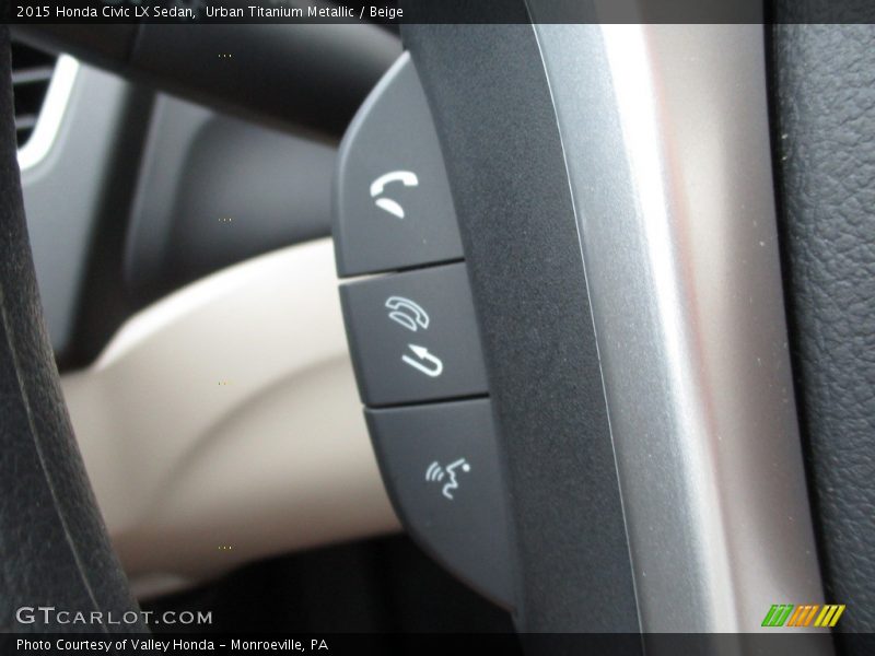 Urban Titanium Metallic / Beige 2015 Honda Civic LX Sedan