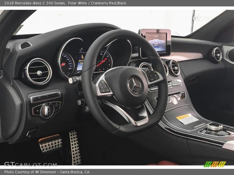Polar White / Cranberry Red/Black 2018 Mercedes-Benz C 300 Sedan