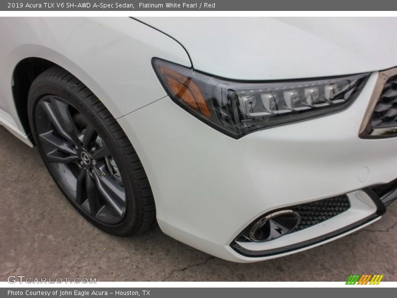 Platinum White Pearl / Red 2019 Acura TLX V6 SH-AWD A-Spec Sedan
