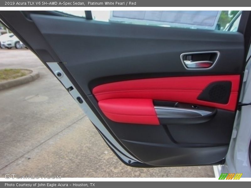 Platinum White Pearl / Red 2019 Acura TLX V6 SH-AWD A-Spec Sedan