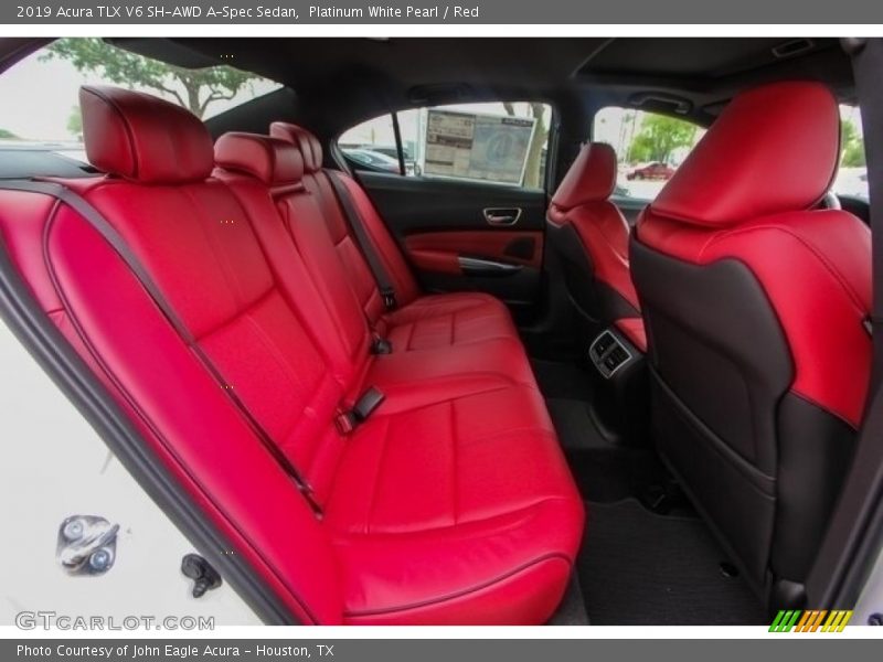 Platinum White Pearl / Red 2019 Acura TLX V6 SH-AWD A-Spec Sedan