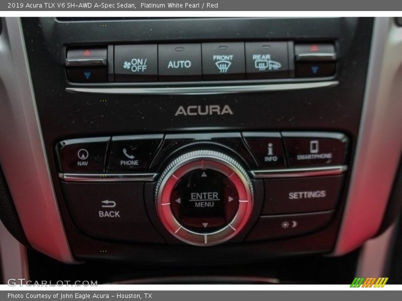 Platinum White Pearl / Red 2019 Acura TLX V6 SH-AWD A-Spec Sedan