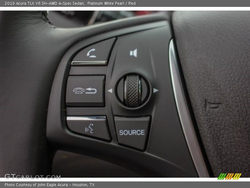 Platinum White Pearl / Red 2019 Acura TLX V6 SH-AWD A-Spec Sedan