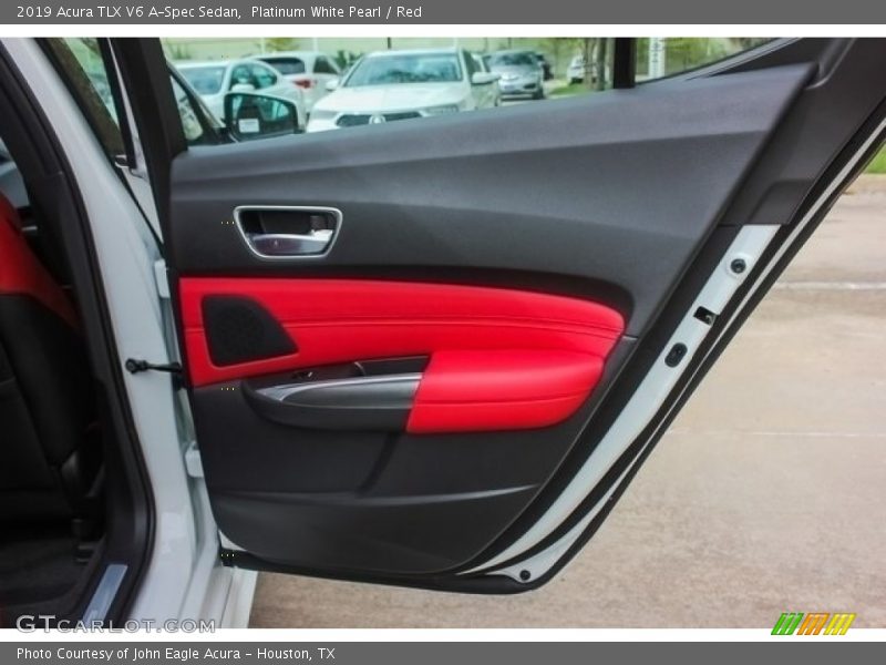 Platinum White Pearl / Red 2019 Acura TLX V6 A-Spec Sedan