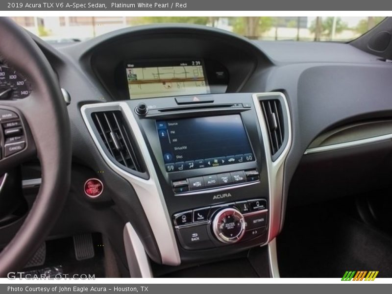 Platinum White Pearl / Red 2019 Acura TLX V6 A-Spec Sedan