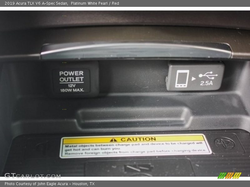 Platinum White Pearl / Red 2019 Acura TLX V6 A-Spec Sedan