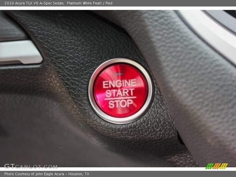 Platinum White Pearl / Red 2019 Acura TLX V6 A-Spec Sedan