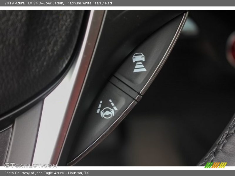 Platinum White Pearl / Red 2019 Acura TLX V6 A-Spec Sedan