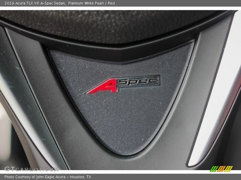 Platinum White Pearl / Red 2019 Acura TLX V6 A-Spec Sedan