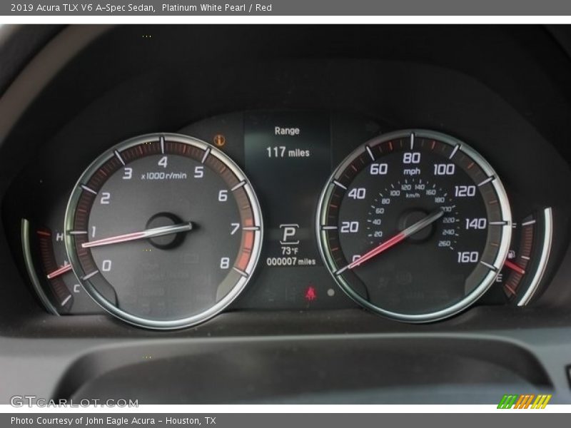 Platinum White Pearl / Red 2019 Acura TLX V6 A-Spec Sedan