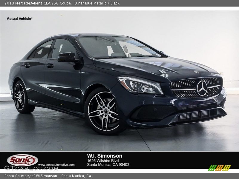 Lunar Blue Metallic / Black 2018 Mercedes-Benz CLA 250 Coupe