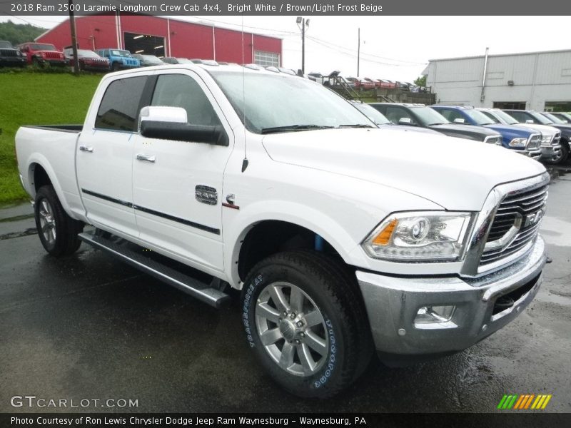 Bright White / Brown/Light Frost Beige 2018 Ram 2500 Laramie Longhorn Crew Cab 4x4