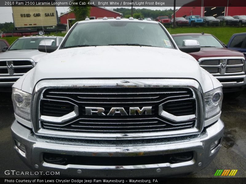 Bright White / Brown/Light Frost Beige 2018 Ram 2500 Laramie Longhorn Crew Cab 4x4