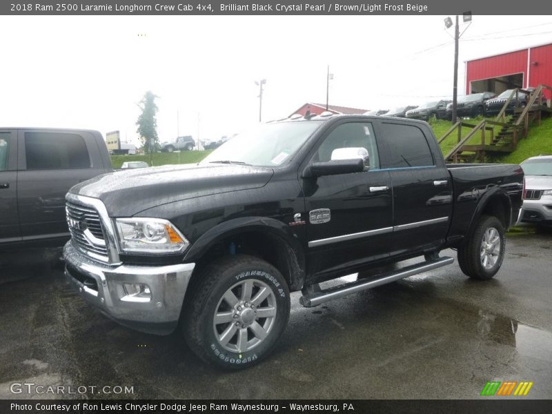 Brilliant Black Crystal Pearl / Brown/Light Frost Beige 2018 Ram 2500 Laramie Longhorn Crew Cab 4x4