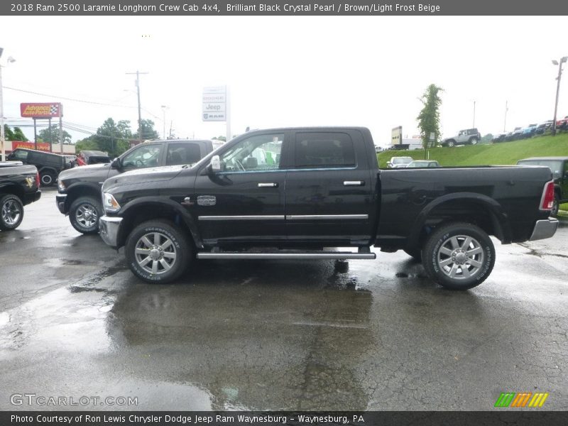 Brilliant Black Crystal Pearl / Brown/Light Frost Beige 2018 Ram 2500 Laramie Longhorn Crew Cab 4x4