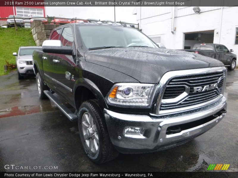 Brilliant Black Crystal Pearl / Brown/Light Frost Beige 2018 Ram 2500 Laramie Longhorn Crew Cab 4x4