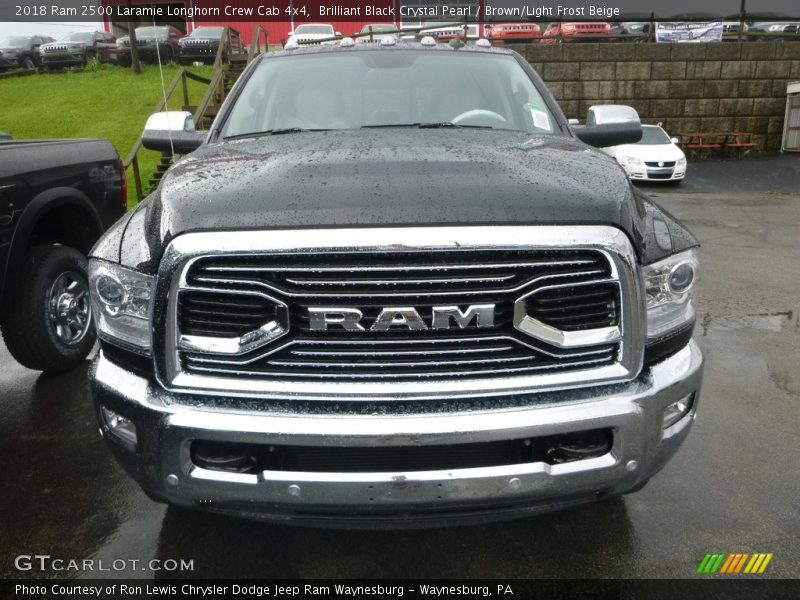 Brilliant Black Crystal Pearl / Brown/Light Frost Beige 2018 Ram 2500 Laramie Longhorn Crew Cab 4x4