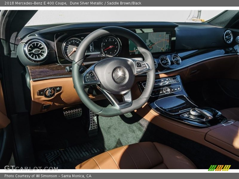 Dune Silver Metallic / Saddle Brown/Black 2018 Mercedes-Benz E 400 Coupe
