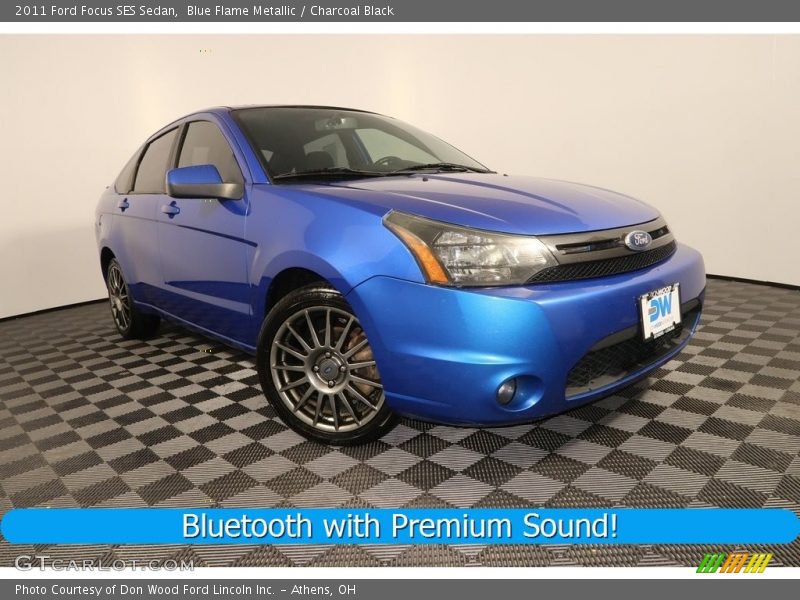Blue Flame Metallic / Charcoal Black 2011 Ford Focus SES Sedan