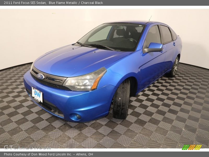Blue Flame Metallic / Charcoal Black 2011 Ford Focus SES Sedan