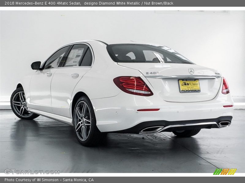 designo Diamond White Metallic / Nut Brown/Black 2018 Mercedes-Benz E 400 4Matic Sedan